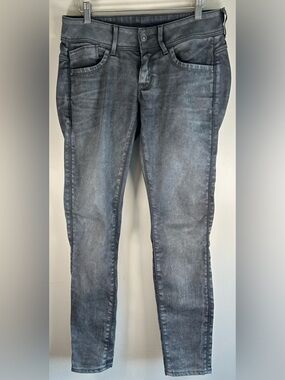 G-Star Raw Lynn Mid Skinny Women’s Jeans 30x32 Gray Dark Aged Stretch Denim EUC
